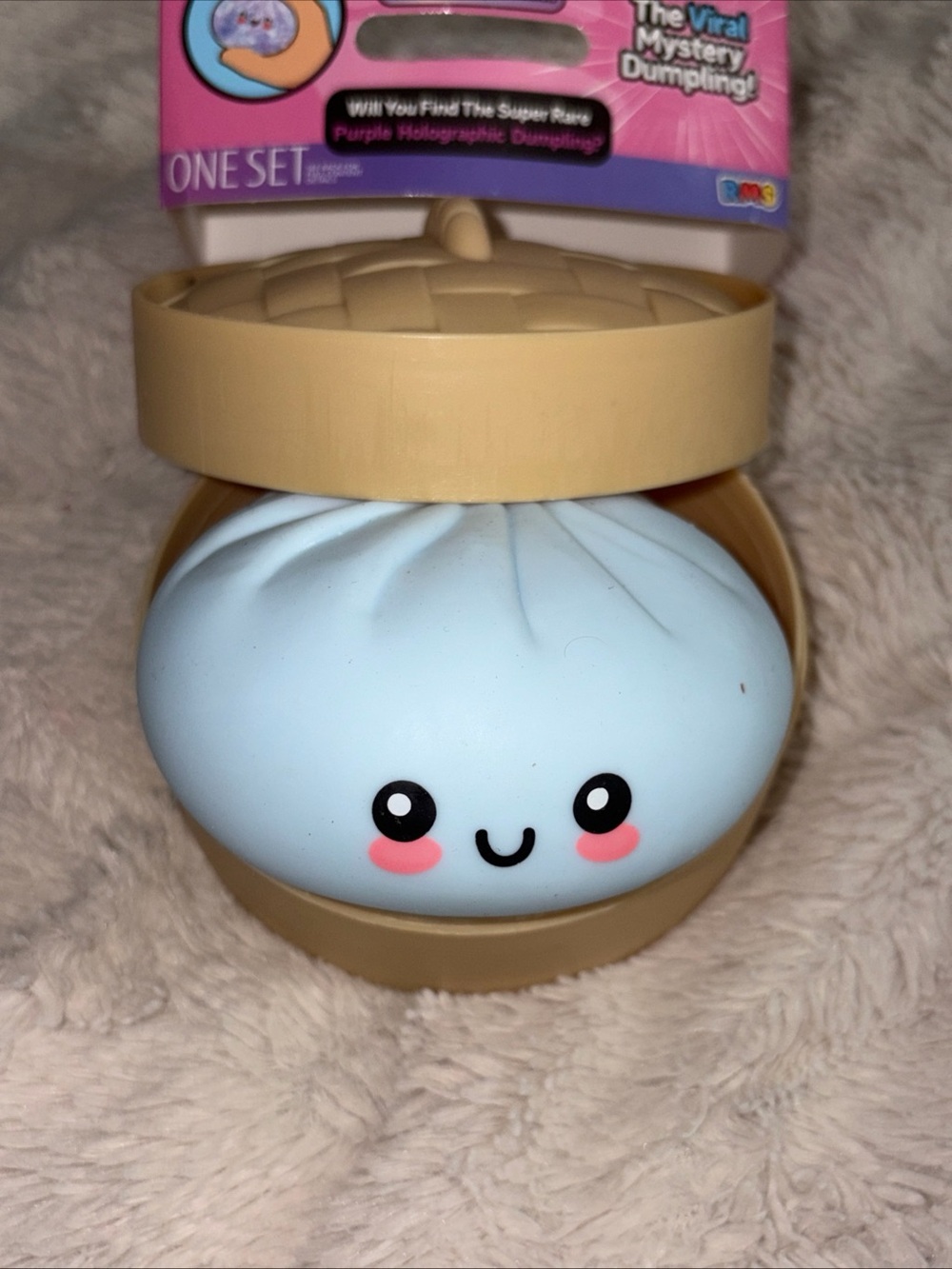 Kids Cute Dumpling Squishy Plush Toy - Light Blue